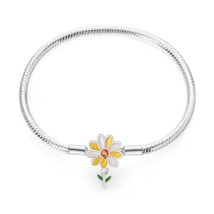 Bracelet pour charm, personnalisable, chrysanthème, pour femme, modèle Serafina