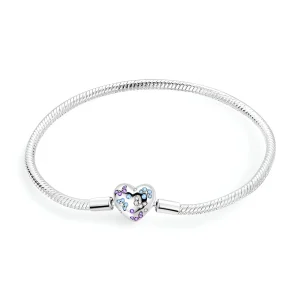 Bracelet pour charm, personnalisable, coeur et papillons, pour femme, modèle Elara