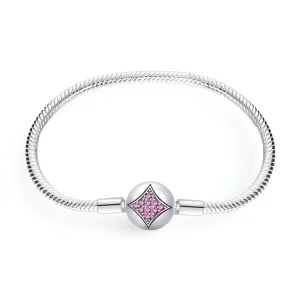 Bracelet pour charm, personnalisable, étoile rose, pour femme, modèle Liora