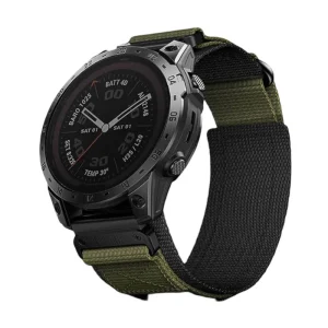 Bracelet pour montre connectée, en nylon résistant, avec attache velcro tactique, compatible montres Garmin Quick Fit, modèle Léno
