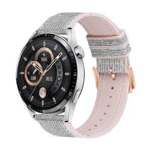 Bracelet Samsung Watch / Huawei / Garmin / Ice Watch, montre connectée scintillant, silicone doux avec boucle ardillon, modèle Tchikie