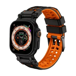 Bracelet silicone pour Apple Watch, design perforé, idéal pour le sport, fermeture à ardillon solide, modèle Thorus