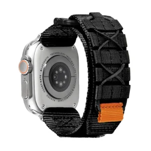 Bracelet Trail Edition en nylon résistant pour Apple Watch avec fermeture velcro, avec nœuds tactiques, modèle Gaspin