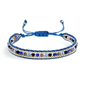 Bracelet tressé, perles de riz intégrées, modèle Idalia