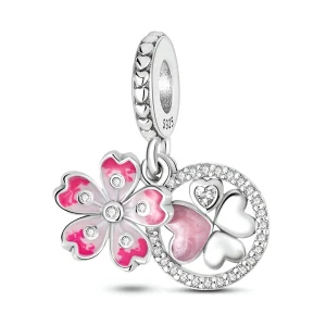 Charm coeur et marguerite, pour femme, modèle Marga