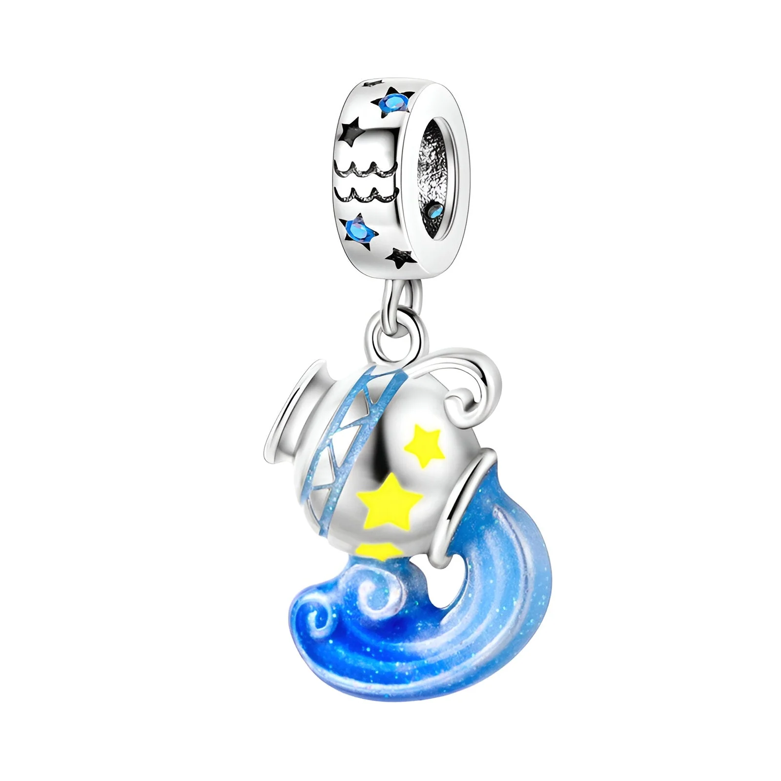 Charm pendant signe du zodiaque verseau, pour femme, modèle Dionisia