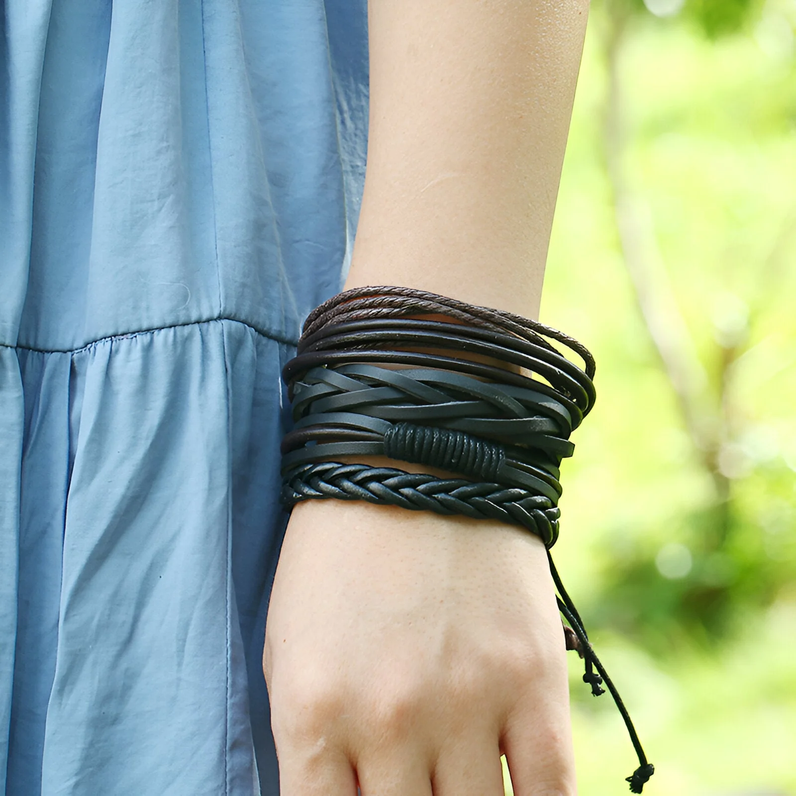 Ensemble de 4 bracelets, au look vintage, mixte, modèle Tagan – Image 2