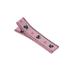 Barrette rose imprimée ancres