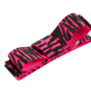 Barrette noeud zébré fuchsia