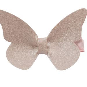 Barrette papillon rose